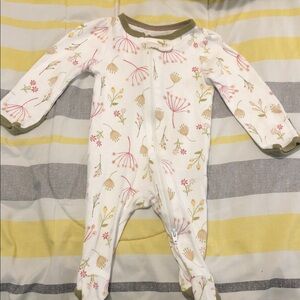 Cloud Island Floral Kids One Piece in White and Pink